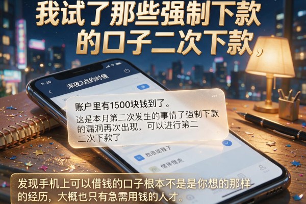 我试了那些强制下款的口子二次下款，发现手机上可以借钱的口子根本不是你想的那样