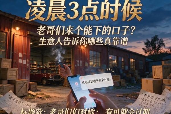 老哥们来个能下的口子？生意人告诉你哪些真靠谱
