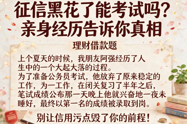 征信黑花了能考试吗？亲身经历告诉你真相，别让信用污点毁了你的前程！
