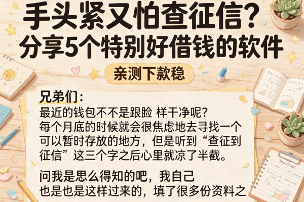 手头紧又怕查征信？分享5个特别好借钱的软件，亲测下款稳