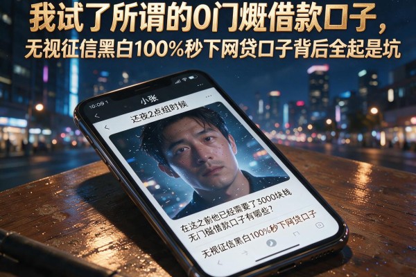 我试了所谓的0门槛借款口子，发现无视征信黑白100%秒下网贷口子背后全是坑