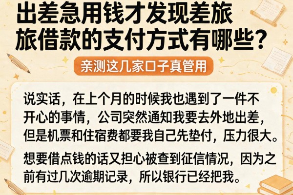 出差急用钱才发现差旅借款的支付方式有哪些？亲测这几家口子真管用
