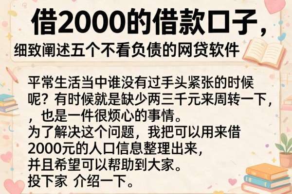 借2000的借款口子，细致阐述五个不看负债的网贷软件