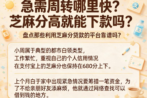 急需周转哪里快？芝麻分高就能下款吗？盘点那些利用芝麻分贷款的平台靠谱吗？