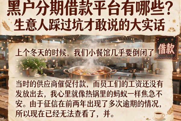 黑户分期借款平台有哪些？生意人踩过坑才敢说的大实话