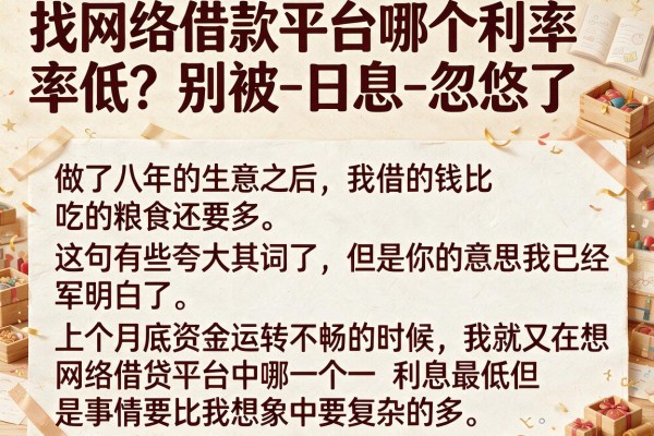找网络借款平台哪个利率低？别被-日息-忽悠了