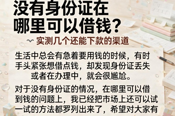 没有身份证在哪里可以借钱？实测几个还能下款的渠道