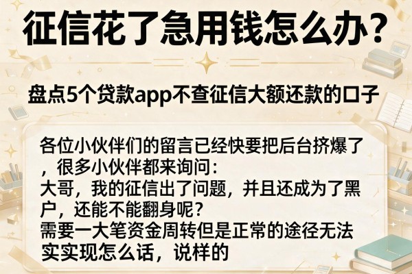 征信花了急用钱怎么办?盘点5个贷款app不查征信大额还款的口子