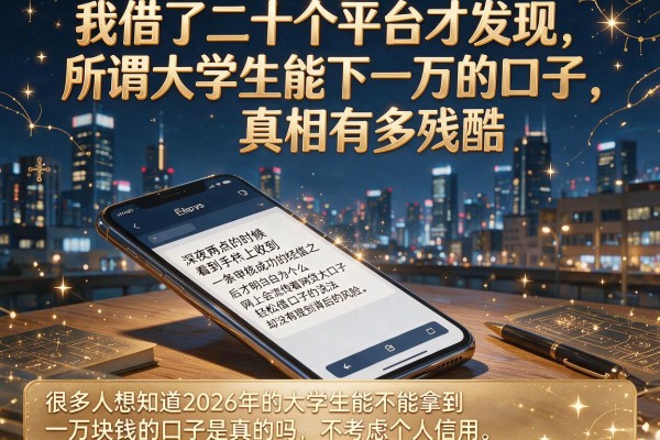 我借了二十个平台才发现，所谓大学生能下一万的口子，真相有多残酷