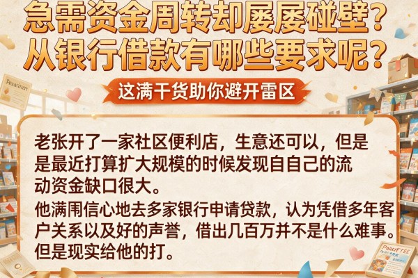 急需资金周转却屡屡碰壁？从银行借款有哪些要求呢？这篇干货助你避开雷区