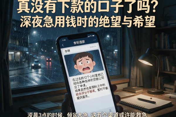 真没有下款的口子了吗？深夜急用钱时的绝望与希望，这五个渠道或许能救急