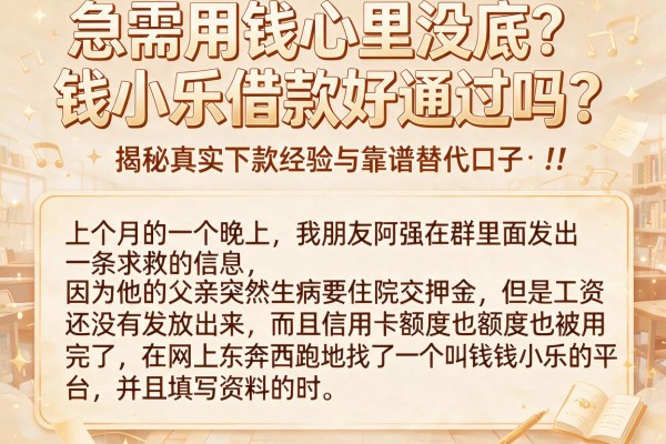 急需用钱心里没底？钱小乐借款好通过吗？揭秘真实下款经验与靠谱替代口子