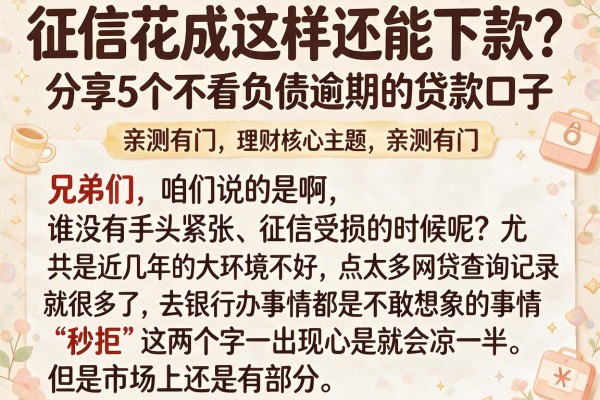 征信花成这样还能下款？分享5个不看负债逾期的贷款口子，亲测有门