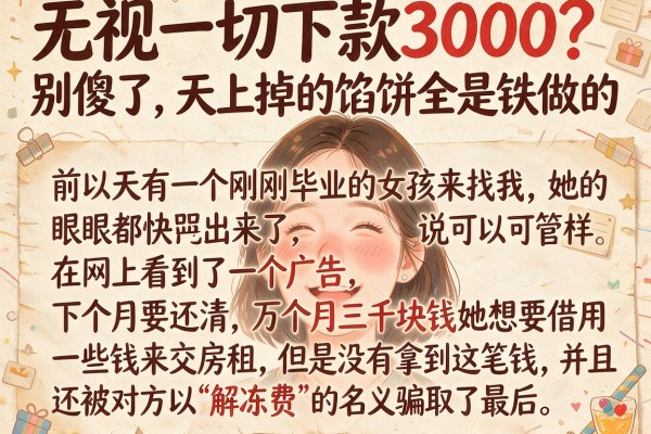 无视一切下款3000？别傻了，天上掉的馅饼全是铁做的