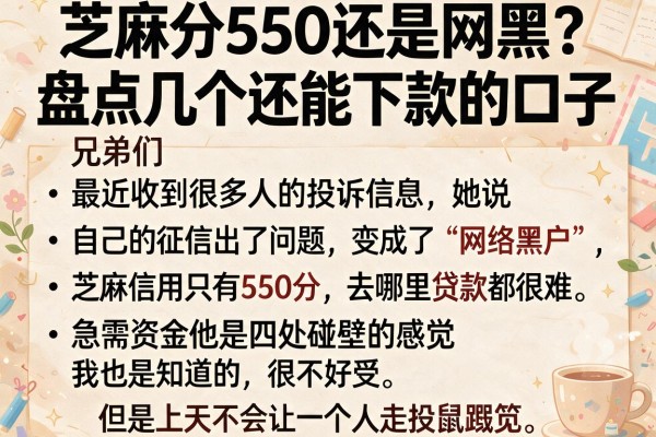 芝麻分550还是网黑？盘点几个还能下款的口子