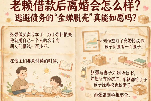 老赖借款后离婚会怎么样？逃避债务的“金蝉脱壳”真能如愿吗？