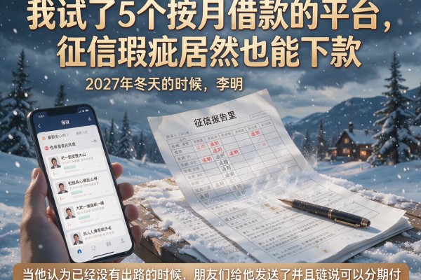 我试了5个按月借款的平台，征信瑕疵居然也能下款