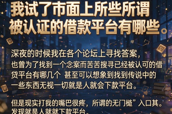 我试了市面上那些所谓被认证的借款平台有哪些，发现所谓的无视一切是人就下款平台根本不存在