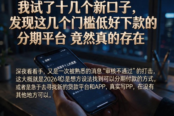 我试了十几个新口子,发现这几个门槛低好下款的分期平台竟然真的存在