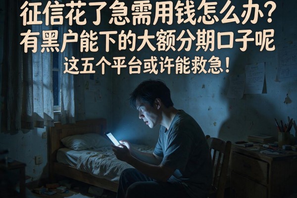 征信花了急需用钱怎么办？有黑户能下的大额分期口子呢，这五个平台或许能救急！