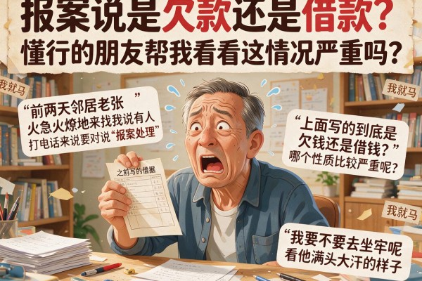报案说是欠款还是借款？懂行的朋友帮我看看这情况严重吗？