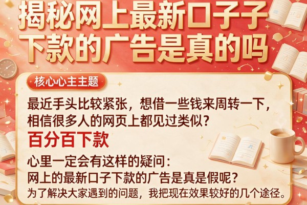 揭秘网上最新口子下款的广告是真的吗，整理出这些能用的