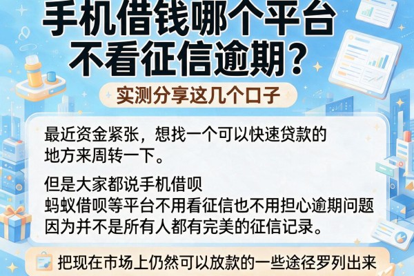 手机借钱哪个平台不看征信逾期？实测分享这几个口子