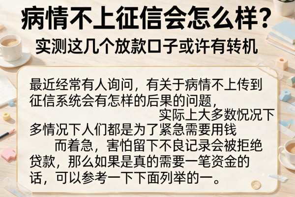 病情不上征信会怎么样？实测这几个放款口子或许有转机
