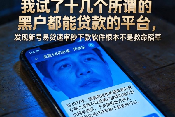 我试了十几个所谓的黑户都能贷款的平台，发现新号易贷速审秒下款软件根本不是救命稻草