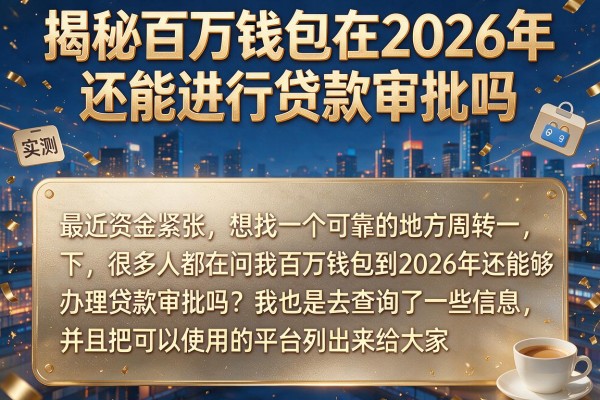 揭秘百万钱包在2026年还能进行贷款审批吗，实测这几款