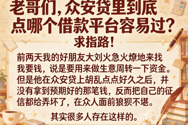 老哥们，众安贷里到底点哪个借款平台容易过？求指路！