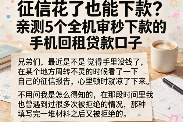 征信花了也能下款？亲测5个全机审秒下款的手机回租贷款口子