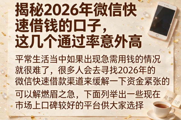 揭秘2026年微信快速借钱的口子，这几个通过率意外高