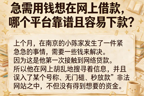 急需用钱想在网上借款，哪个平台靠谱且容易下款？