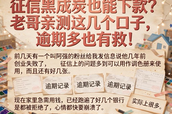 征信黑成炭也能下款？老哥亲测这几个口子，逾期多也有救！
