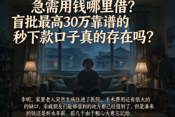 急需用钱哪里借？盲批最高30万靠谱的秒下款口子真的存在吗？