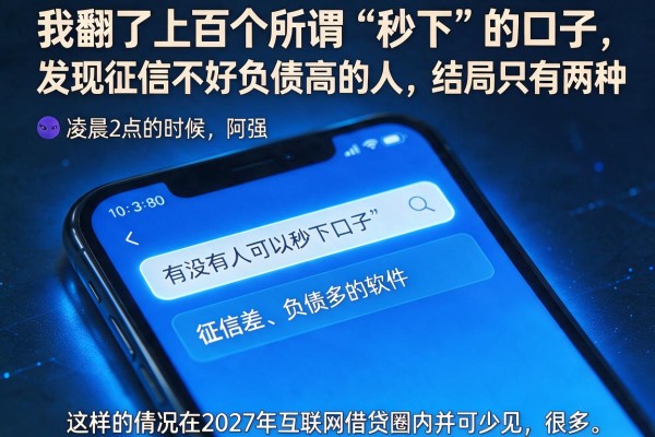 我翻了上百个所谓“秒下”的口子，发现征信不好负债高的人，结局只有两种