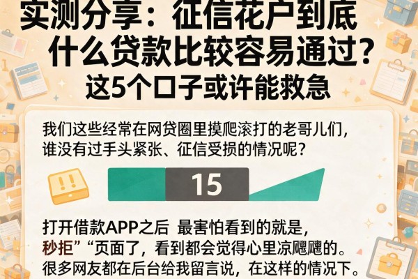 实测分享：征信花户到底什么贷款比较容易通过？这5个口子或许能救急