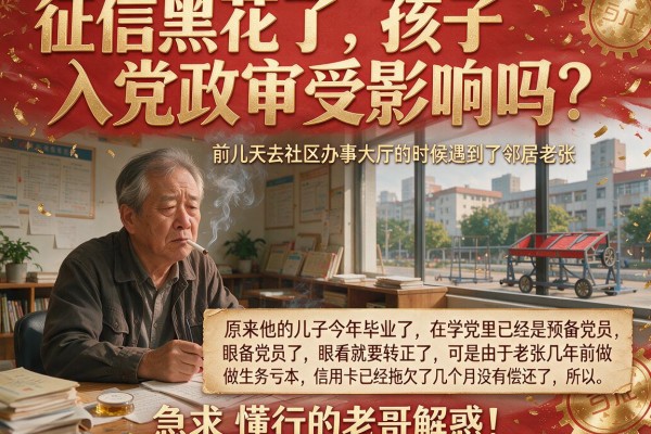征信黑花了，孩子入党政审受影响吗？急求懂行的老哥解惑！