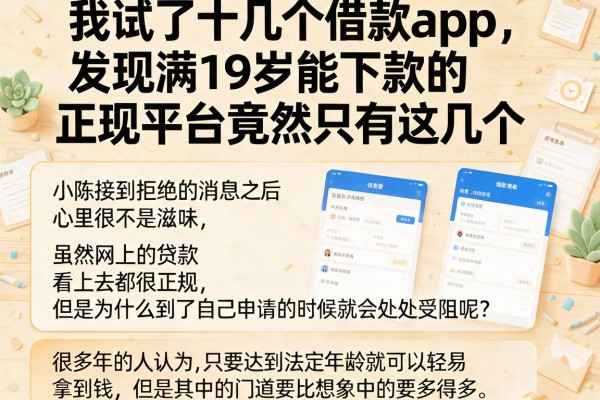 我试了十几个借款app，发现满19岁能下款的正规平台竟然只有这几个