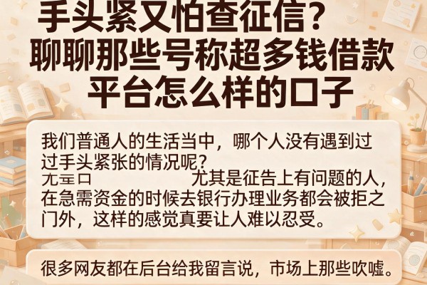 手头紧又怕查征信？聊聊那些号称超多钱借款平台怎么样的口子