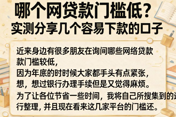 哪个网贷款门槛低？实测分享几个容易下款的口子