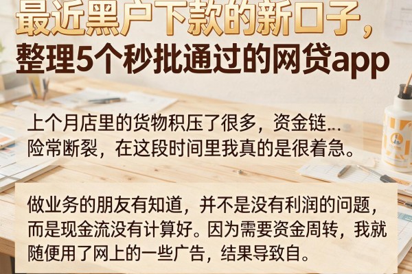 最近黑户下款的新口子，整理5个秒批通过的网贷app