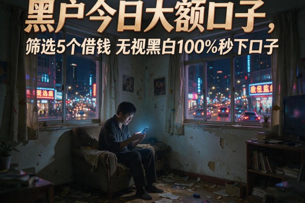 黑户今日大额口子，筛选5个借钱无视黑白100%秒下口子