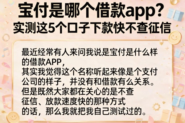 宝付是哪个借款app？实测这5个口子下款快不查征信