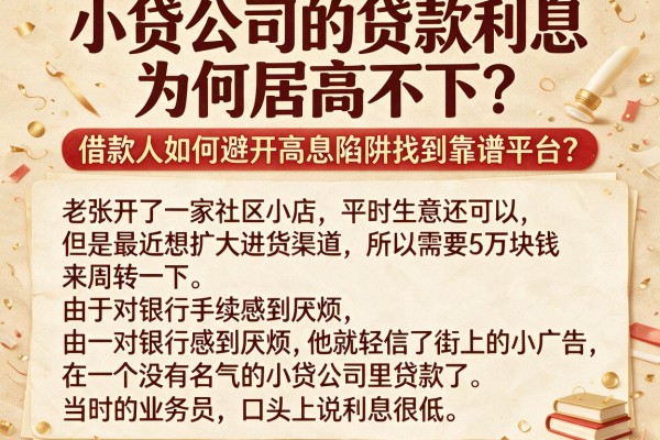 小贷公司的贷款利息为何居高不下？借款人如何避开高息陷阱找到靠谱平台？