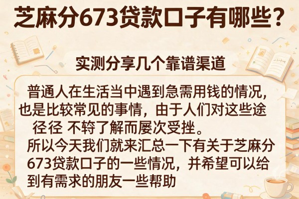 芝麻分673贷款口子有哪些？实测分享几个靠谱渠道