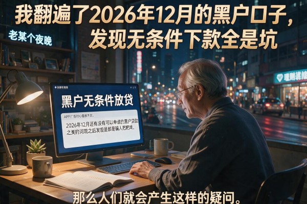 我翻遍了2026年12月的黑户口子，发现无条件下款全是坑
