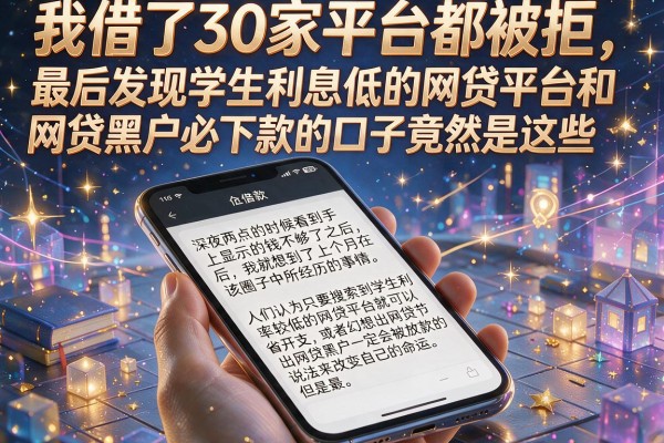 我借了30家平台都被拒，最后发现学生利息低的网贷平台和网贷黑户必下款的口子竟然是这些