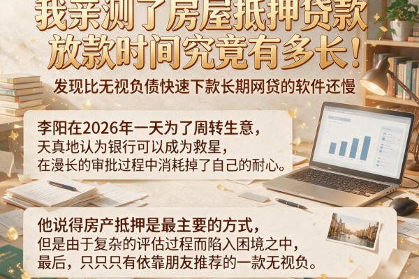 我亲测了房屋抵押贷款放款时间究竟有多长，发现比无视负债快速下款长期网贷的软件还慢